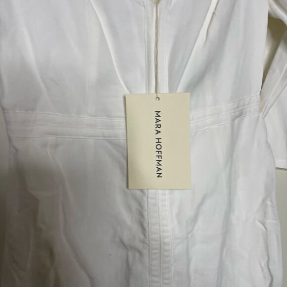 NWT Mara Hoffman Leonara off-the-shoulder Lyocell linen-blend midi dress sz 0 - Picture 8 of 11